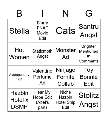 Tiktok Bingo Card
