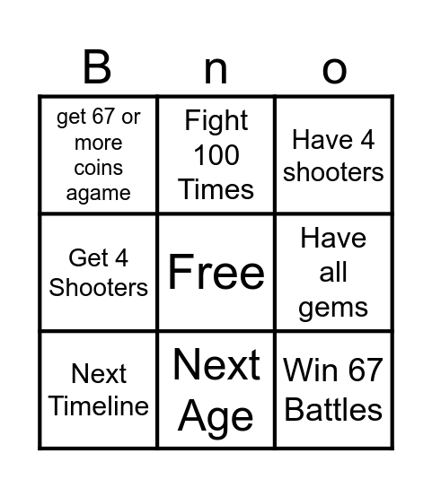 C.O.W Bingo Card