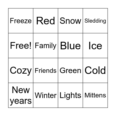 Winter Bingo Card