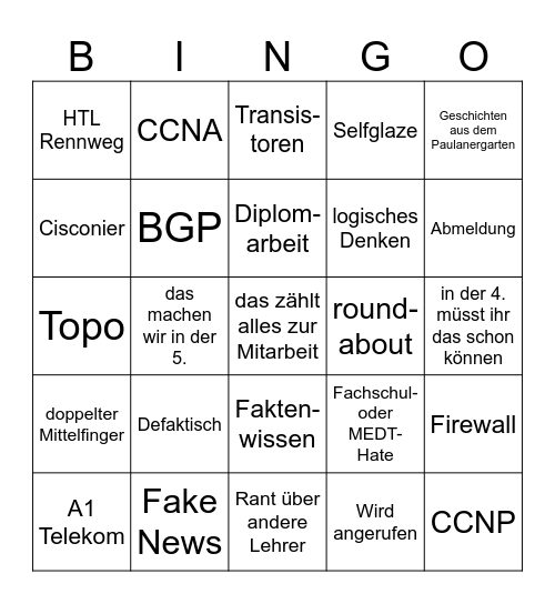 SDO-Bingo Card