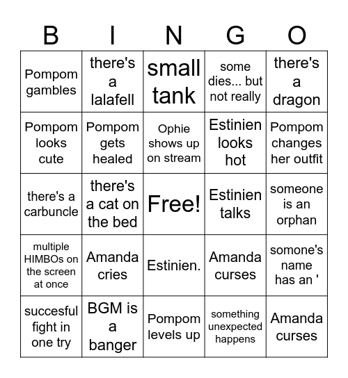 Ayemanda EW Bingo Card