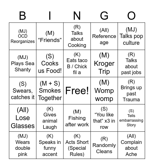 Bready Bingo Card