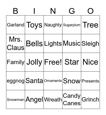 Christmas Bingo Card