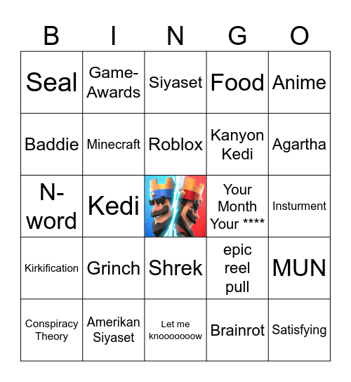 Instagram Bingo Card