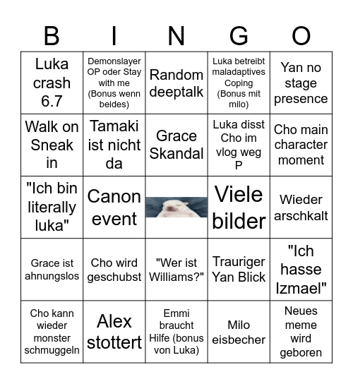 Main Kurisumasu 2 Bingo Card