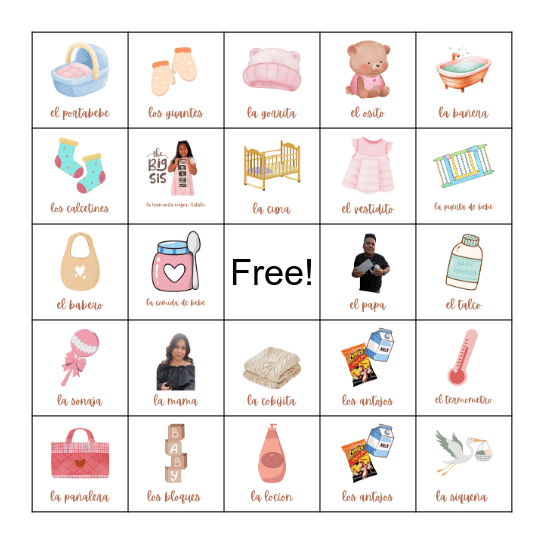 Tatiana & David's Baby Shower Bingo Card