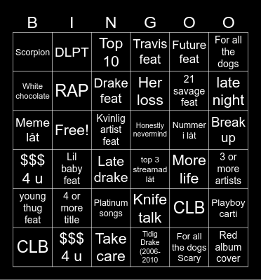 Drake Bingo Card
