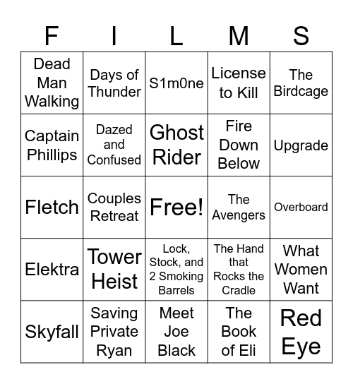 Movies_12132025 Bingo Card