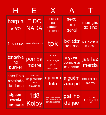 TPK! TPK! TPK! TPK! Bingo Card