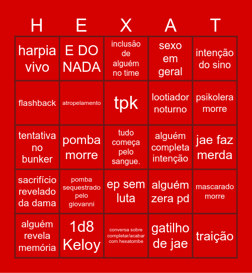 TPK! TPK! TPK! TPK! Bingo Card