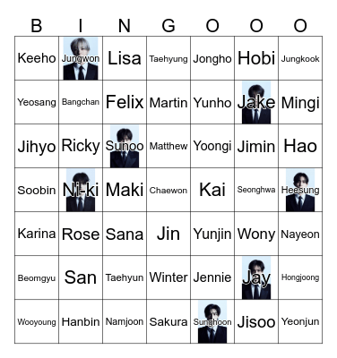Guess who Bingo Card
