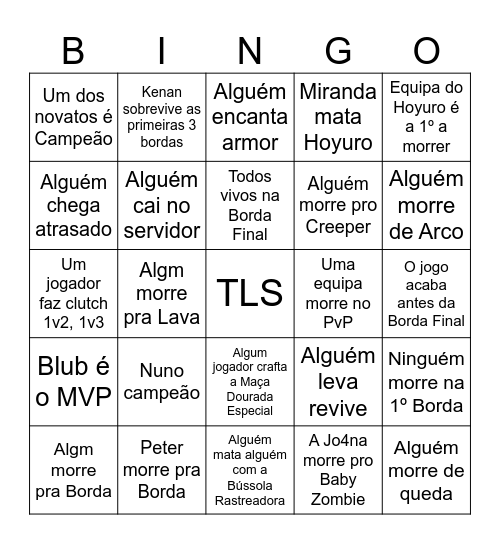 TLS Bingo Card