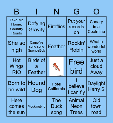 Birding Category Bingo Card