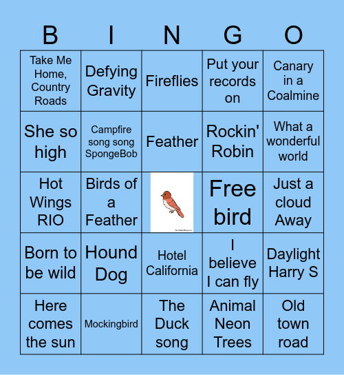 Birding Category Bingo Card