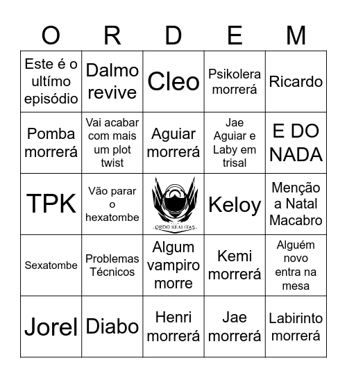 Hexatombe Bingo Card