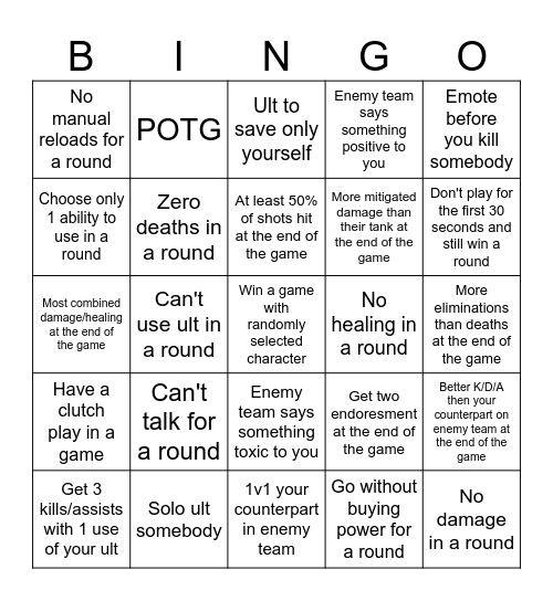 OW2 stadium Bingo Card