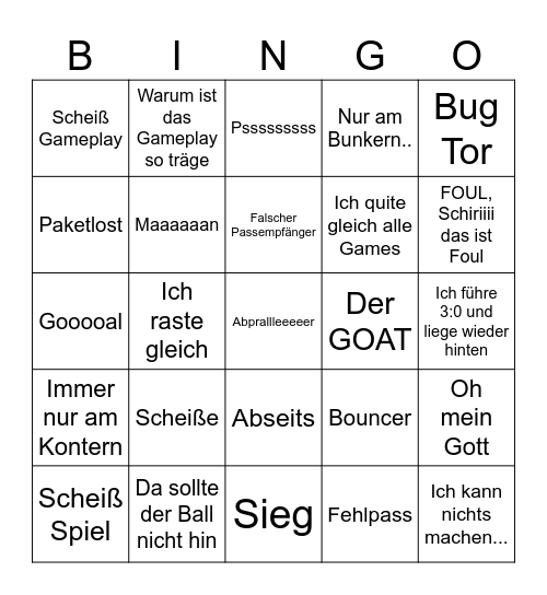 Benjo Bingo Edition Bingo Card