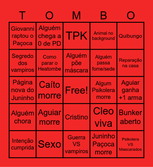 Hexatombe 7 Bingo Card