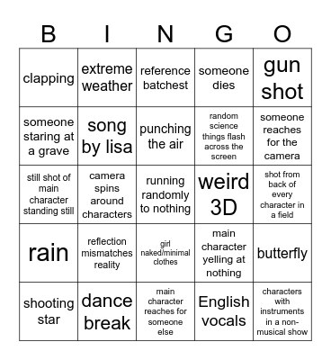 ANIME OPENING BINGO Card