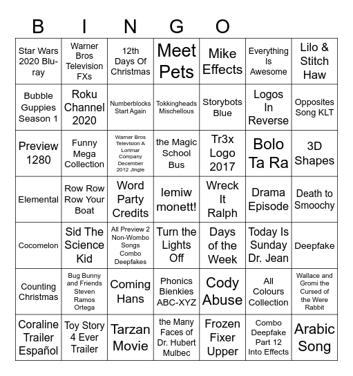 Lemiw 48 Holiday Bingo Card