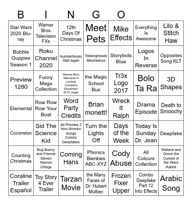Brian 48 Holiday Bingo Card