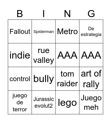 EpiGame Juegos gratis Bingo Card