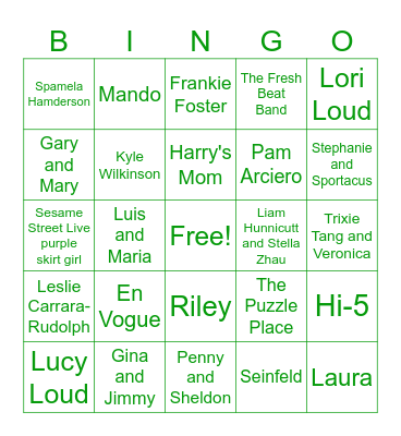 Dr. Teeth Bingo Card