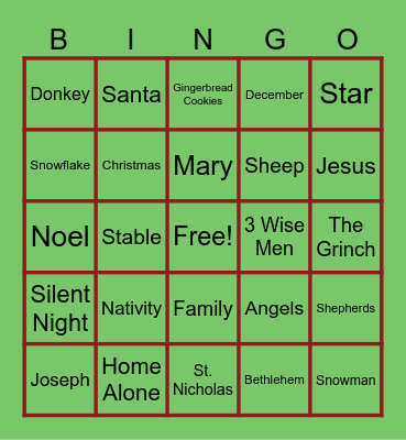 Christmas Bingo! Bingo Card