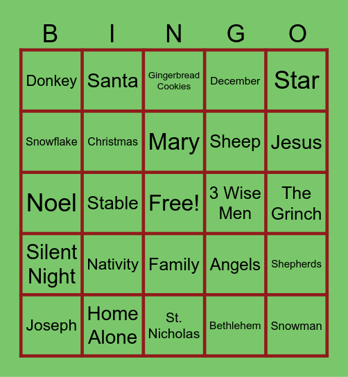 Christmas Bingo! Bingo Card