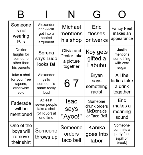 Squadsgiving Bingo Card