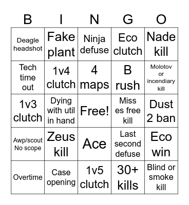 CS2 Starladder final Bingo Card