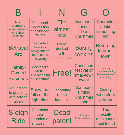 Hallmark Holiday Bingo Night Bingo Card