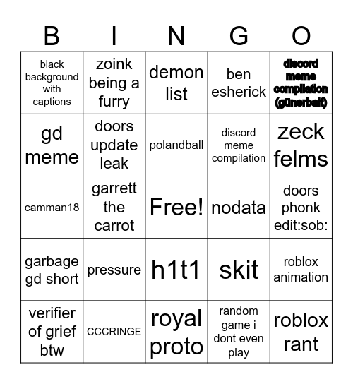 yt shorts. Bingo Card