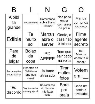 Bingo Rubs Bingo Card