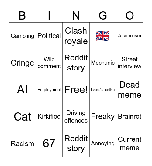 Instagram Reels Bingo Card