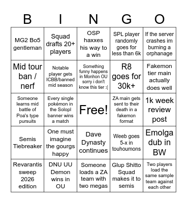 Solopl Bingo Card