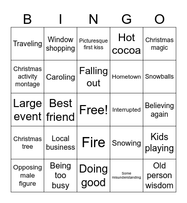 Kissmas Bingo Card