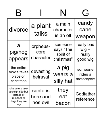 hogfather Bingo Card