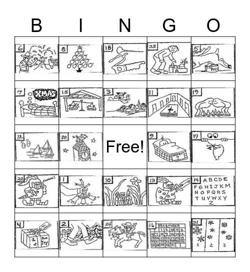 Larson Christmas Carol Bingo Card