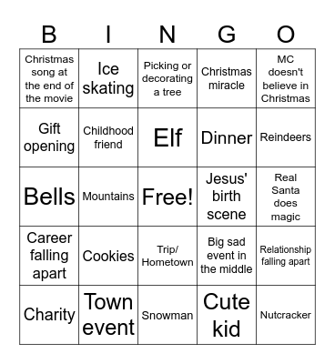 Christmas Movies Bingo Card