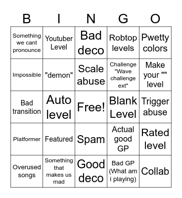 Random tab BINGO Card