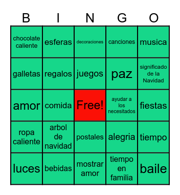 BINGO DE NAVIDAD Bingo Card
