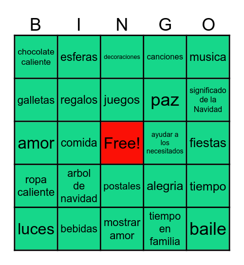 BINGO DE NAVIDAD Bingo Card