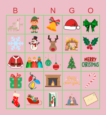 Decoración navideña Bingo Card