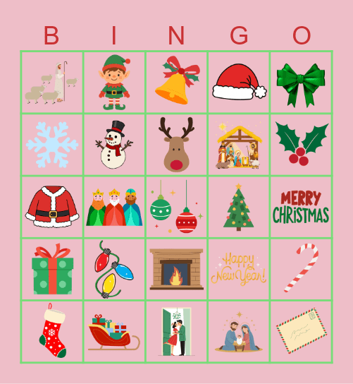 Decoración navideña Bingo Card
