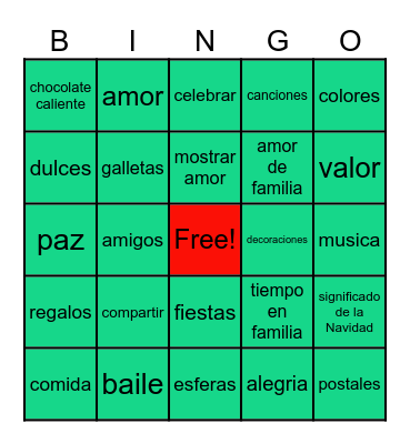 BINGO DE NAVIDAD Bingo Card