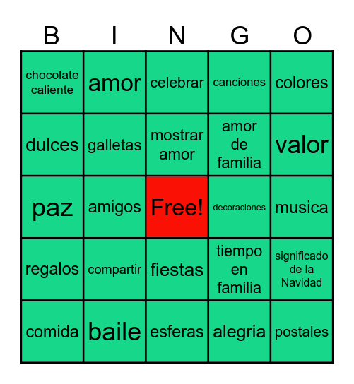 BINGO DE NAVIDAD Bingo Card