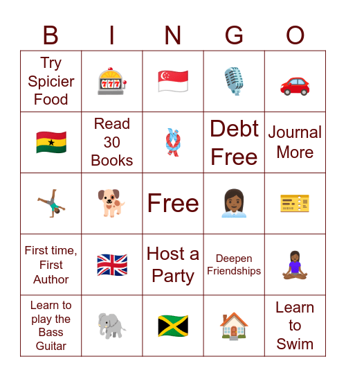shae’s 2026 Bingo Card