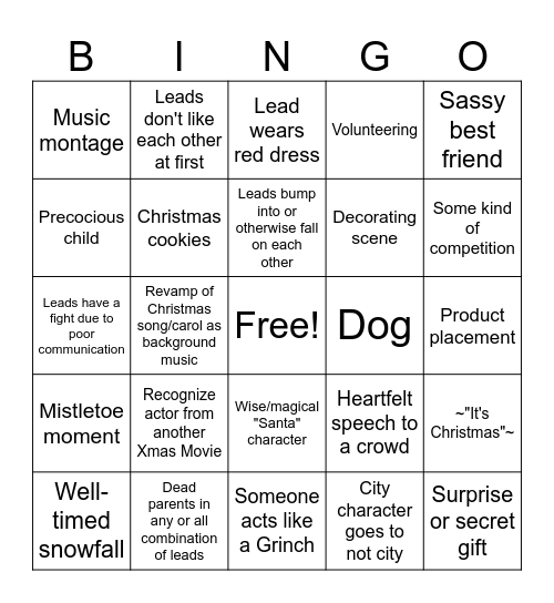 Christmas Movie Bingo - Cookiepalooza 2k25 Bingo Card