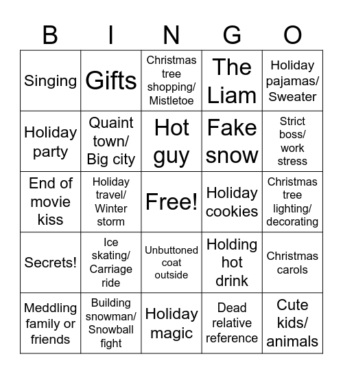 Hallmark Xmas Bingo 3.0 Bingo Card